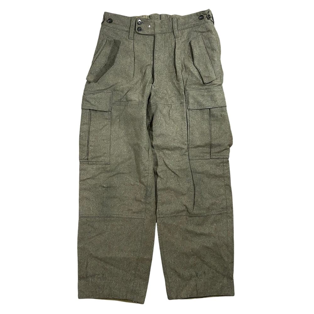 Vintage 1960s West German Bundeswehr Wool Cargo Pants 31x27 Military Trousers